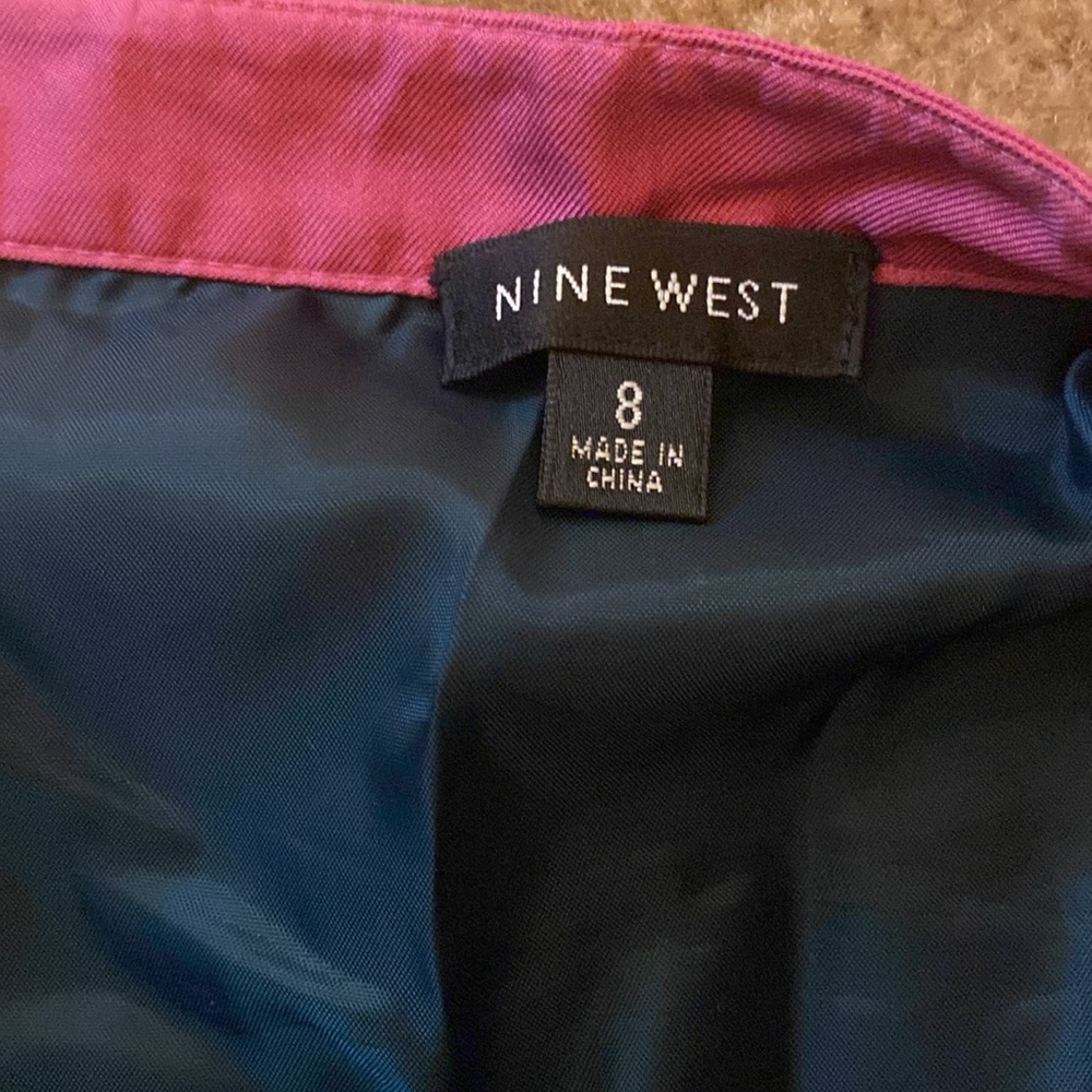❤️ 2 for $10 Nine West Pink/Blue Ombré Silk Skirt - Picture 4 of 6